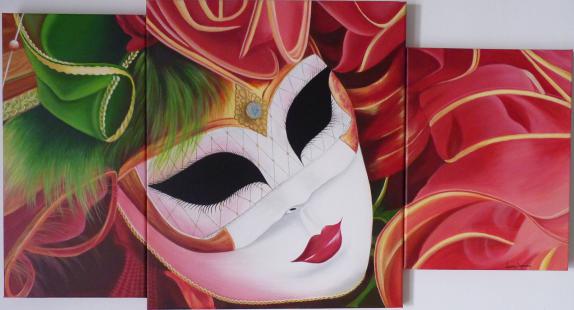 Masque Vénitien (triptyque) - Laure Deronne