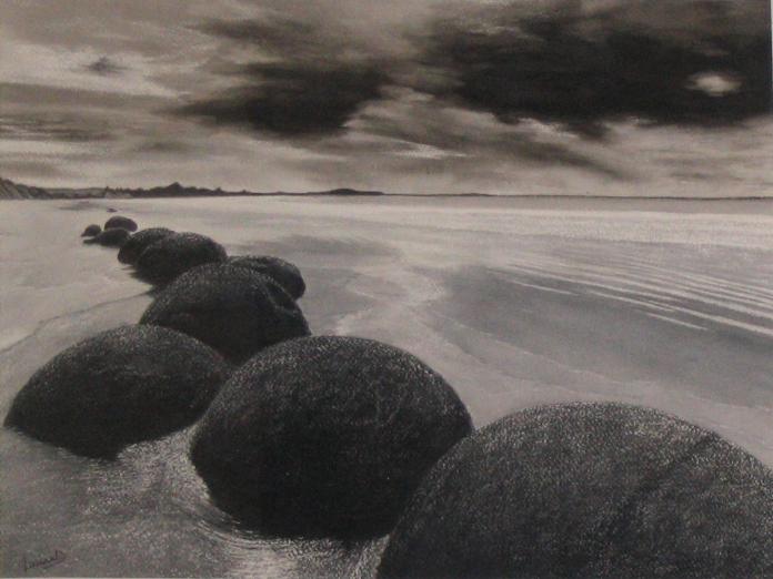 Rochers sur la plage - Laure Deronne - Click to enlarge