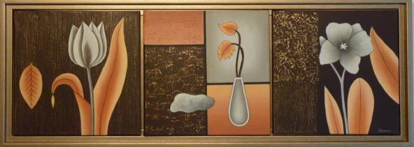Triptyque Fleurs - Laure Deronne - Cliquer pour afficher en grand