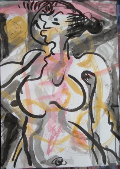 Woman with bun - Lionel Murcott