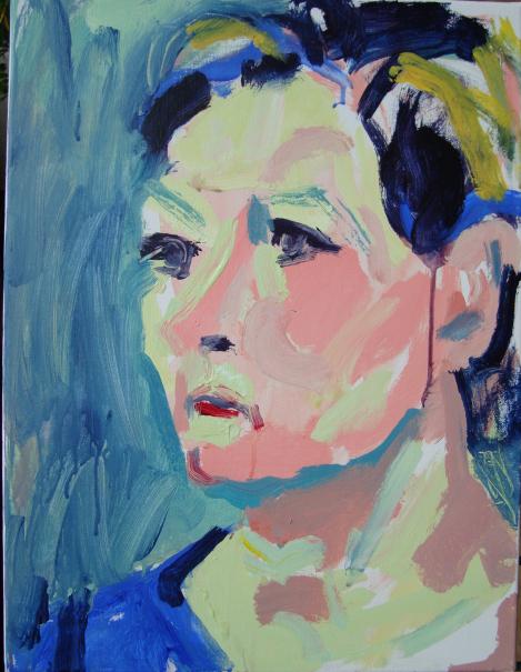 Young woman in blue - Lionel Murcott