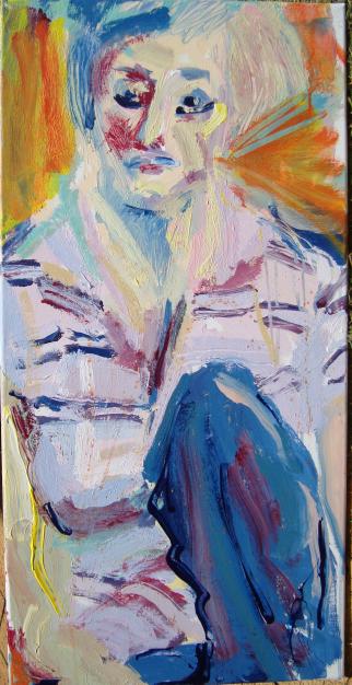 Young woman in jeans - Lionel Murcott