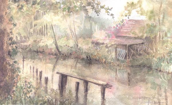 Jardin au bord du Loing - Caroline Despres-Garnier - Cliquer pour afficher en grand