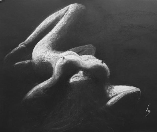 nu couché  (étude) - Véronique Boulanger - Cliquer pour afficher en grand