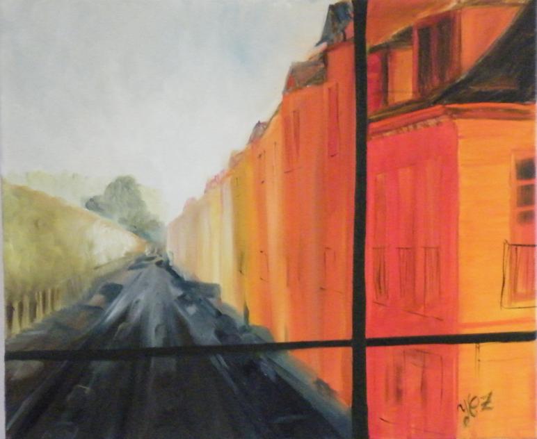 Une rue de Compiègne - Yvette Caufriez-Zacharias - Cliquer pour afficher en grand