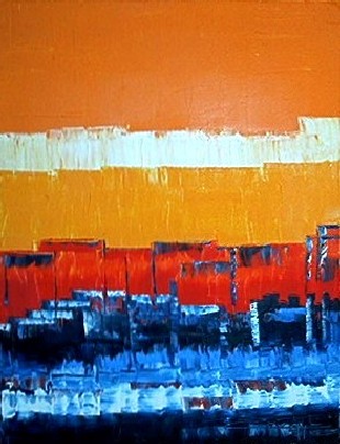 Chantier naval, Coucher de Soleil - Gérard Cavazza