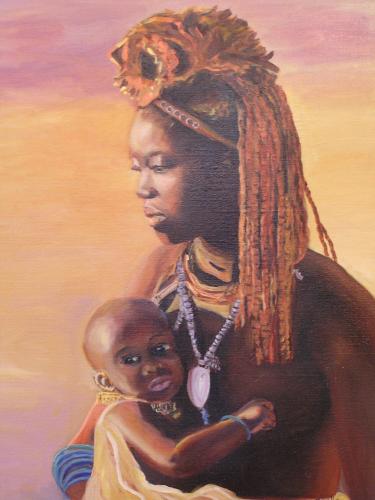 Femme et son bébé - Muriel Mijo