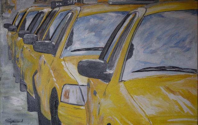 Taxis à New York - Gérard Duchêne - Click to enlarge