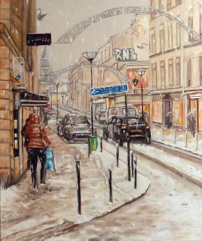 rue du commerce sous la neige - Catherine Bisson-Sérian
