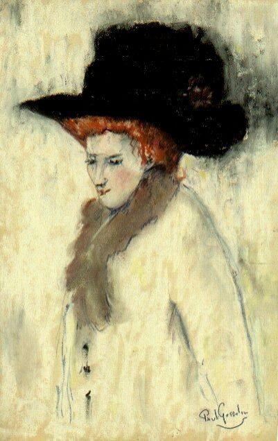 Woman with a black hat - Paul Gosselin
