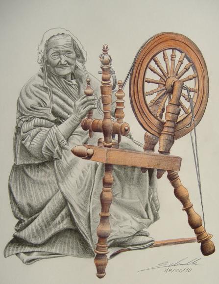 Irlandaise et son rouet - Antoine Delesalle