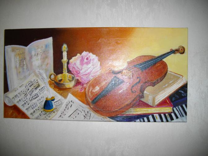 NATURE  MORTE AU VIOLON - Claude-Zélie Girardin - Click to enlarge