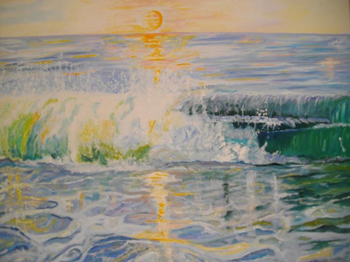 COUCHER DE SOLEIL SUR LA CÔTE D'OPALE - Claude-Zélie Girardin - Cliquer pour afficher en grand