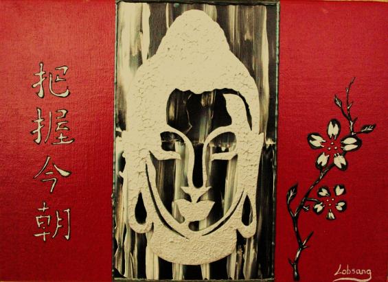 Tête de Bouddha éFleur de Cerisier - Gildas Durand