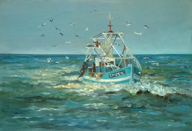 BARQUE AUX MOUETTES - Emmanuelle Lenault - Click to enlarge