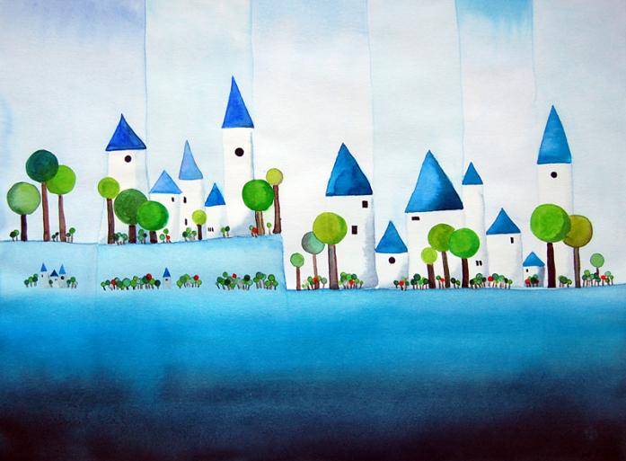 Blue Village - Michael Basler - Cliquer pour afficher en grand