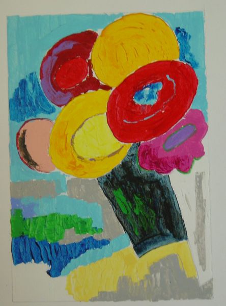 FEMME AU BOUQUET DE FLEURS - Philippe Flautre