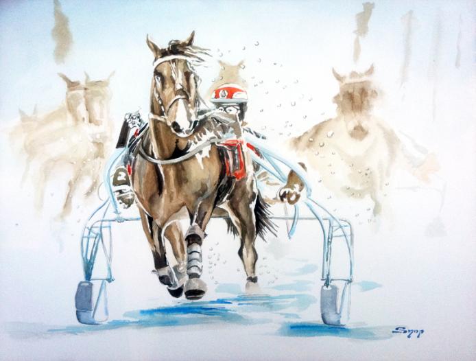 Course de chevaux - Jean Pierre Pons - Click to enlarge