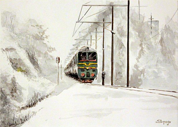 Train de neige - Jean Pierre Pons - Cliquer pour afficher en grand