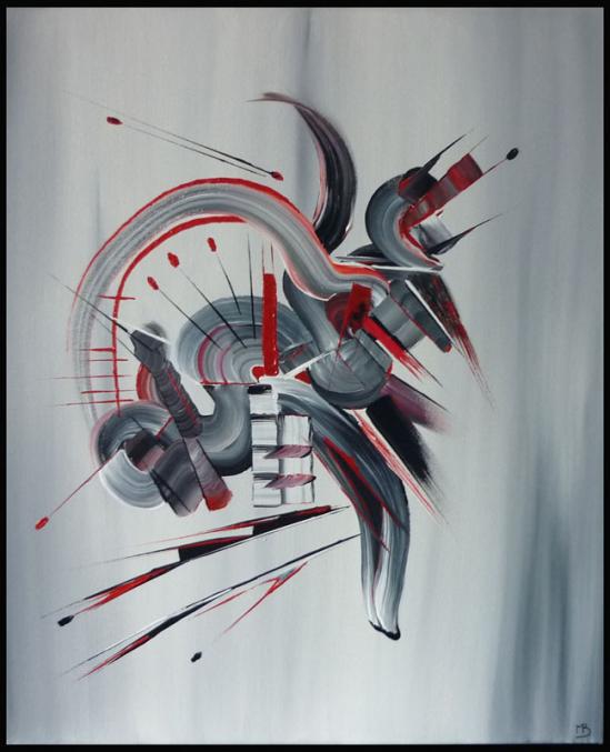 Peinture abstraite Démons de minuit - Martine Belfodil