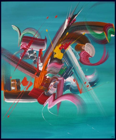 Peinture abstraite FUSION - Martine Belfodil