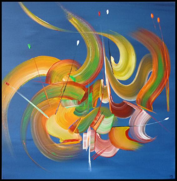 Peinture abstraite Les rubans - Martine Belfodil