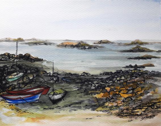 Arrivée à Chausey - Jocelyne Chaigne