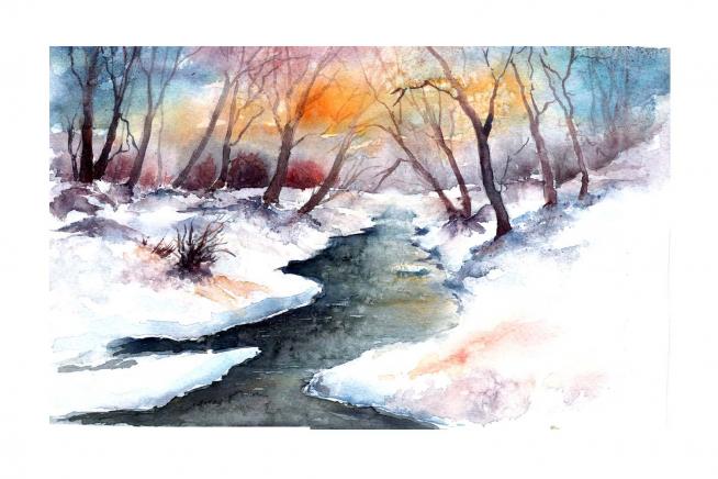 La rivière en hiver - Eugenia Ioan - Cliquer pour afficher en grand