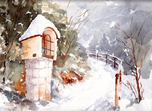 Croix votive en hiver - Eugenia Ioan