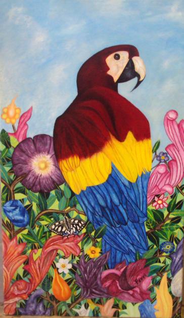 PAPPAGALLO CON FIORI - Giuseppe Ferri
