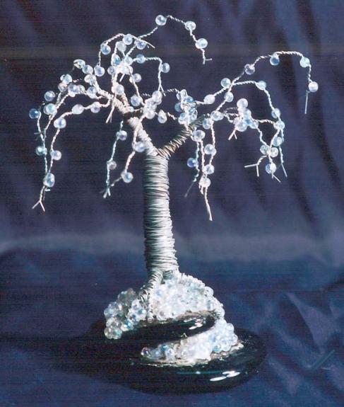Black Beaded - Wire Tree Sculpture - Sal Villano