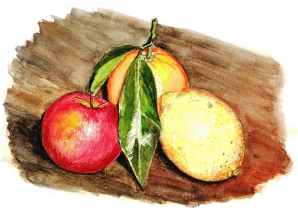 nature morte aux fruits - Myriam Arnu - Click to enlarge