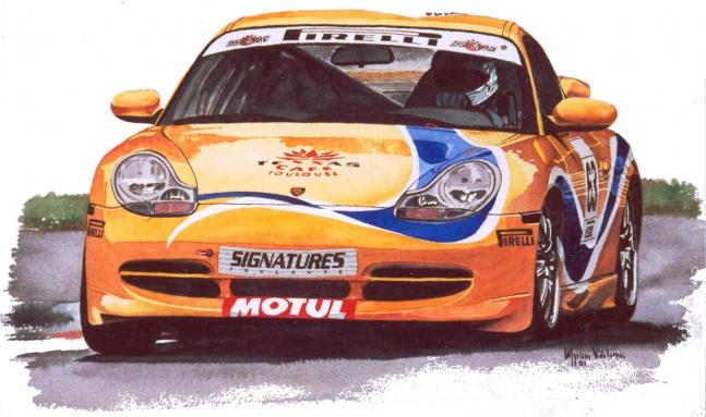 porsche jaune de course - Myriam Arnu - Click to enlarge