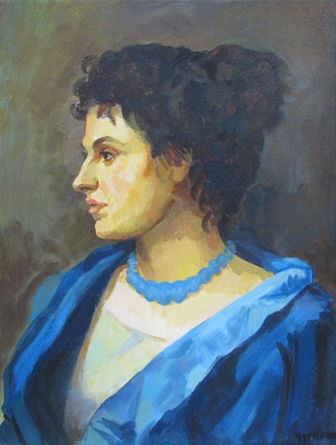 Girl with blue necklace - Elena Churnosova