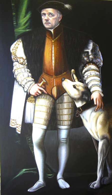 Portrait d'un Collectionneur en Charles Quint. - Aldéhy