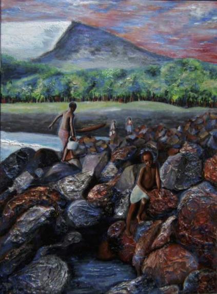 Source au dessous du volcan. - Aldéhy