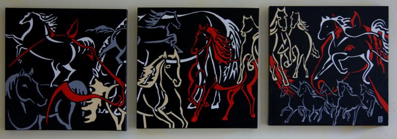 Triptyque hippique - Christophe Bodin - Click to enlarge