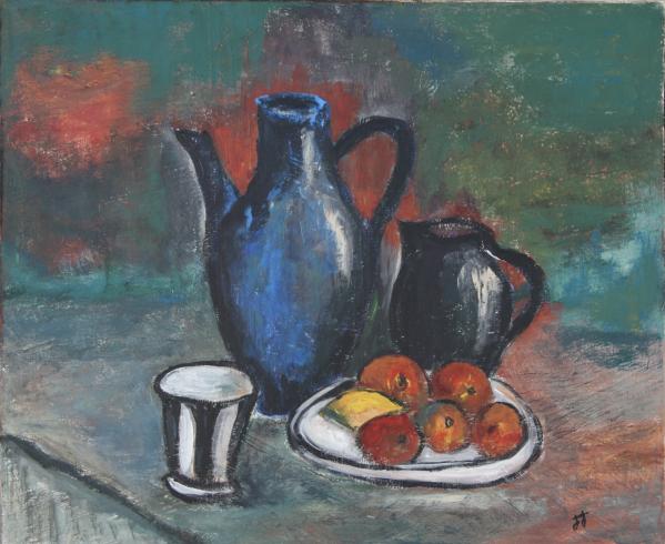 NATURE MORTE AU PICHET BLEU - Loren Laranco - Cliquer pour afficher en grand