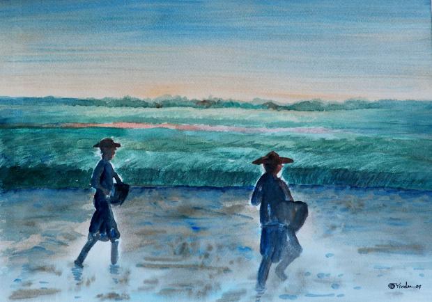 two farmers - Pracha Yindee - Click to enlarge