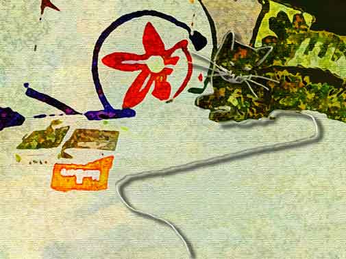 Still Life With Cat - Nicu Ilie