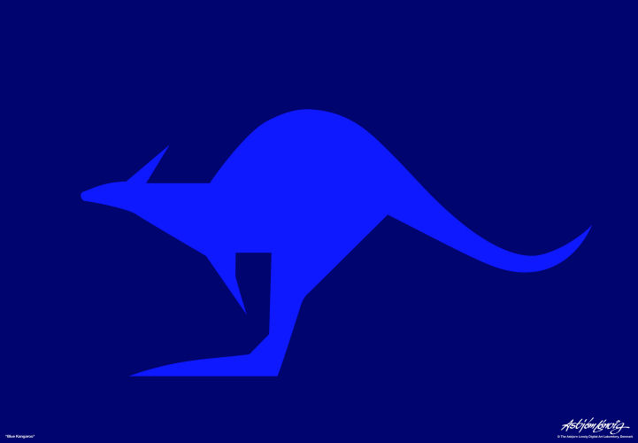 Blue Kangeroo - print on demand - Asbjorn Lonvig - Cliquer pour afficher en grand
