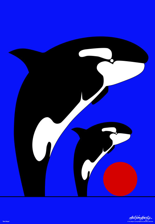 San Diego - Killer Whales - print on demand - Asbjorn Lonvig