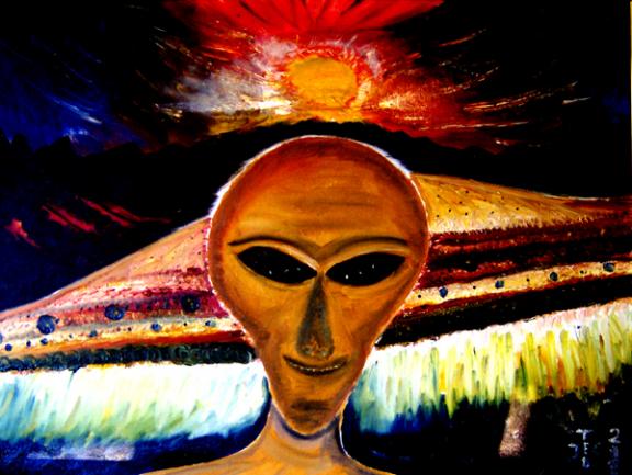 UFO AND THE SHIP - Ted Jec - Click to enlarge