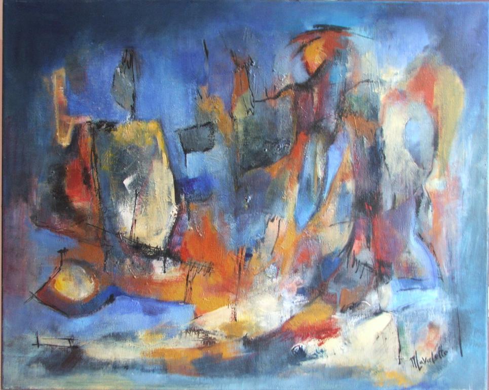 abstraction bleue n°2 - Monique Lavalette - Cliquer pour afficher en grand