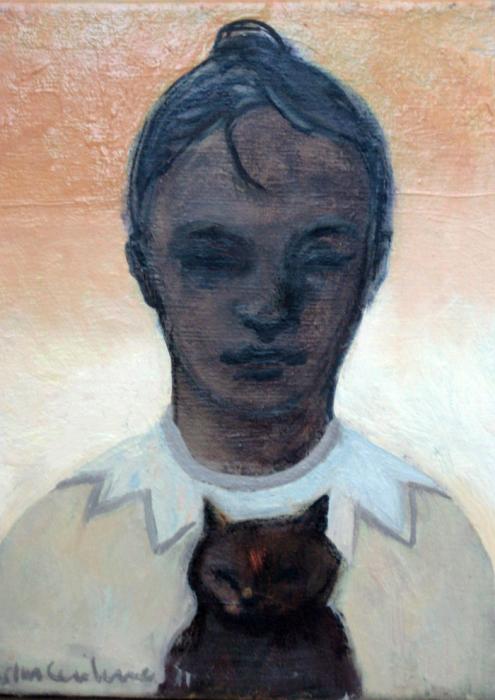 Fille et  chat II - Cristina Centenaro
