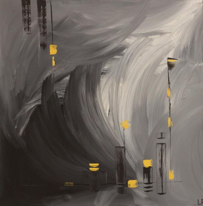 Zen and graphic grey and gold 001 - Laetitia Pirrello-Parnot - Click to enlarge