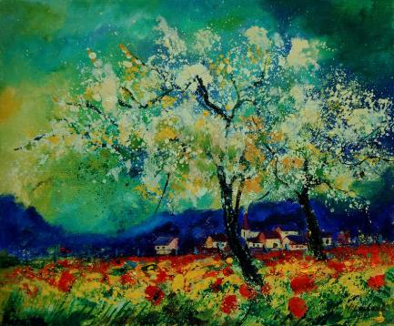 pommiers et village - Pol Ledent