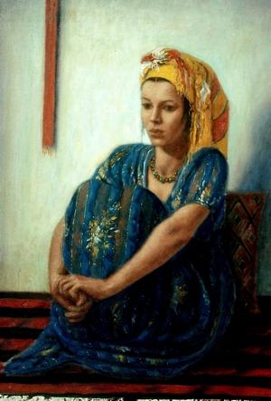 fille assise - Hassan Alaoui