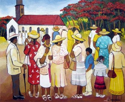 534 - Sortie de Messe aux Antilles - Bernard Lamonerie