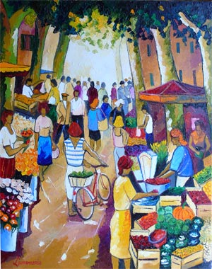 609 - Au marché à vélo - Bernard Lamonerie